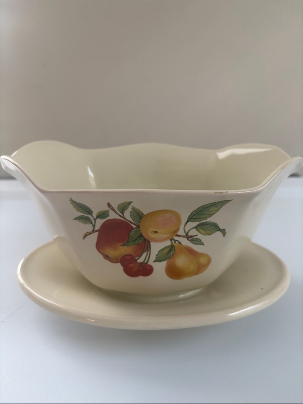 Teleflora Fruit Ceramic Gravy Boat with Underplate